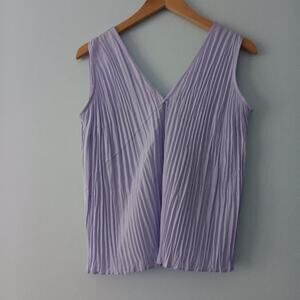 Vince Light Purple Pleated Sleeveless Blouse Tank Top Women’s Medium Work Casual